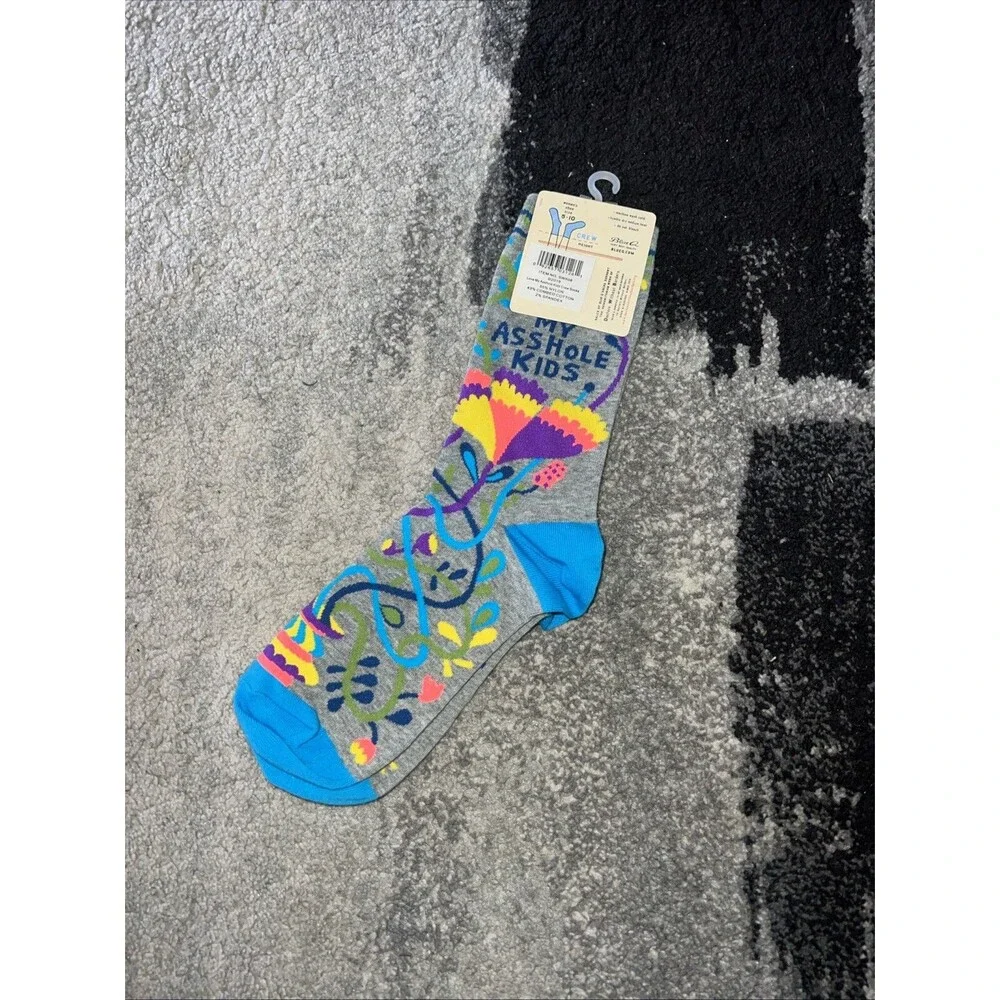 BlueQ 'I LOVE MY KIDS’ Women's Crew Socks Size 5-10 NWT